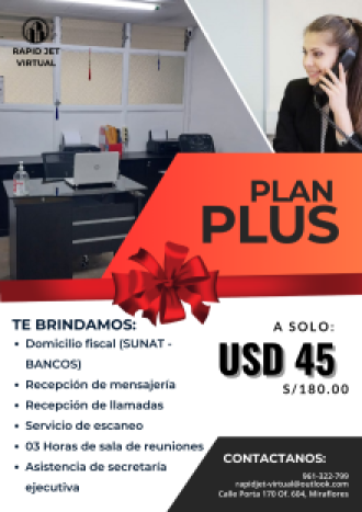 Alquiler de oficina virtual plan plus 